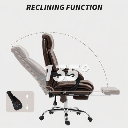 6 Point Massage Office Chair, Ergonomic Reclining Desk Chair, Dark Brown Massage Chairs at Gallery Canada