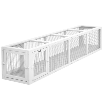79" Long Cat Tunnel, L-Shape Extendable Design, Indoor Outdoor Enclosure, White Outdoor Cat Enclosures at Gallery Canada