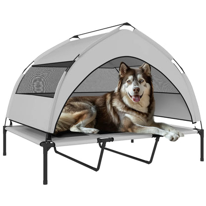 Elevated Dog Bed With Removable Canopy, Portable Pet Cot, 48" x 36" x 37" Elevated Dog Beds at Gallery Canada