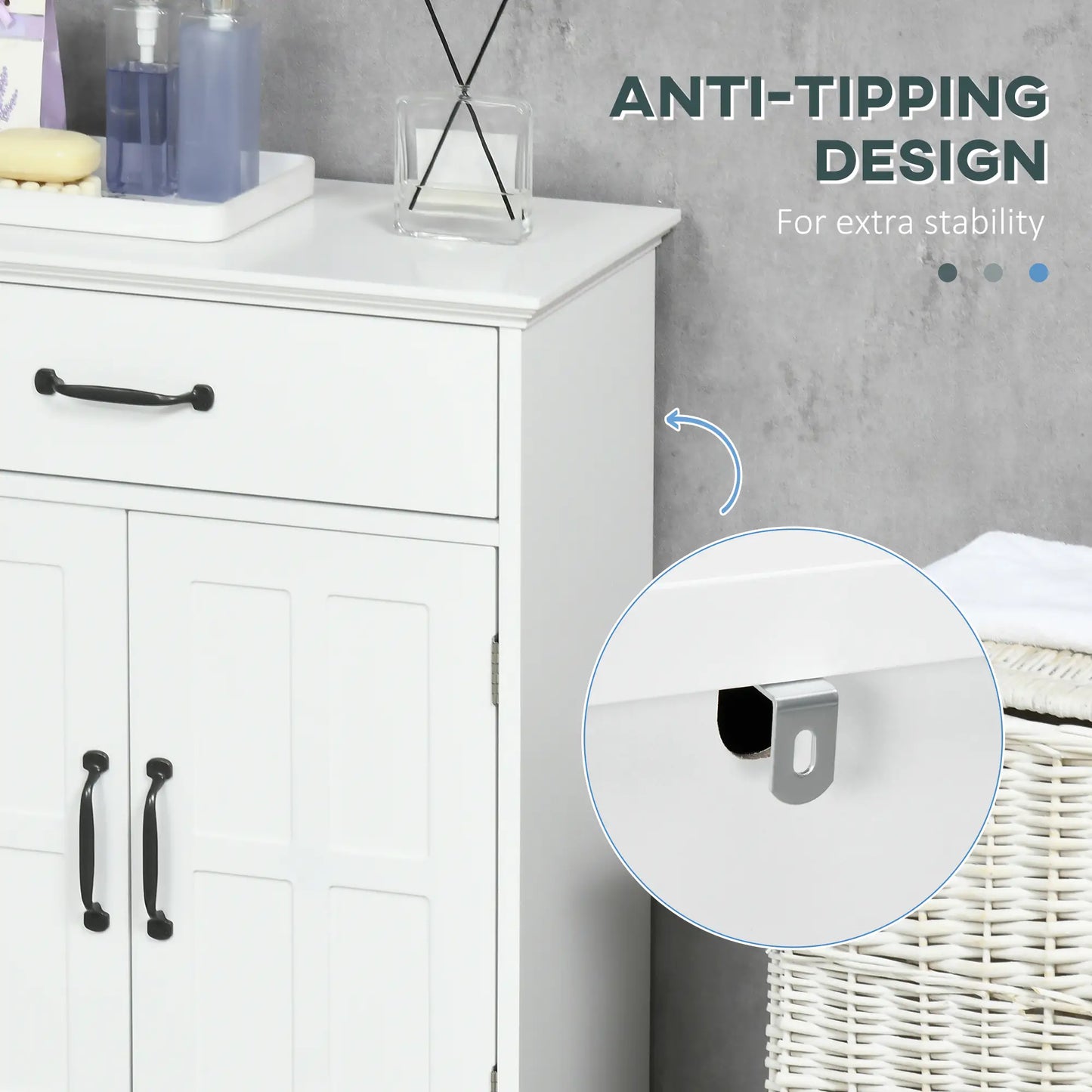 Bathroom Cabinet, 2 Doors, Adjustable Shelves, 23.6"x11.8"x29.5", White Bathroom Cabinets at Gallery Canada