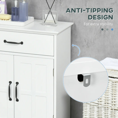 Bathroom Cabinet, 2 Doors, Adjustable Shelves, 23.6"x11.8"x29.5", White Bathroom Cabinets at Gallery Canada