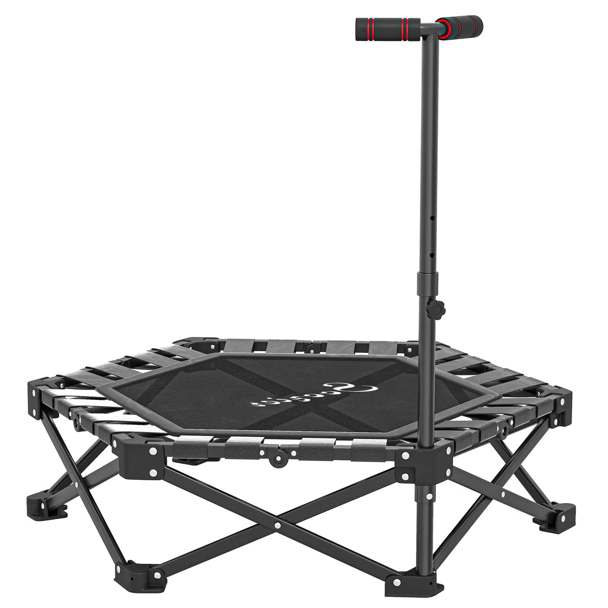 42" Foldable Mini Trampoline with Adjustable Foam Handle Trampolines Black at Gallery Canada
