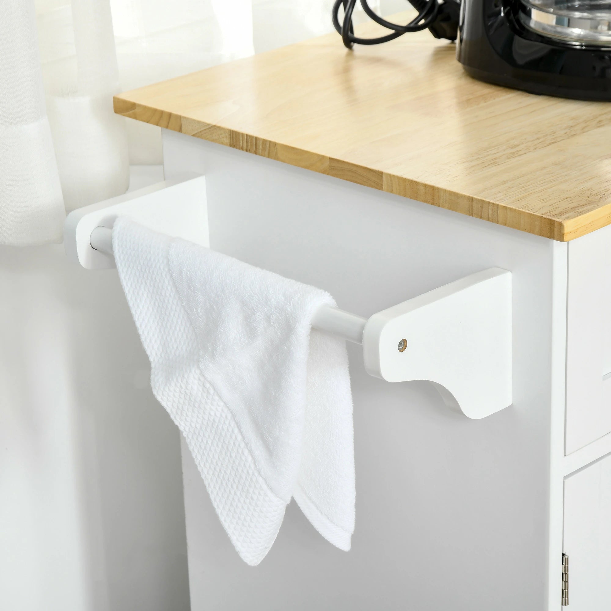 Rolling Kitchen Island, Cart with 2 Drawers, 3 Door Cabinets, 3-Doors, White Kitchen Islands & Kitchen Carts at Gallery Canada