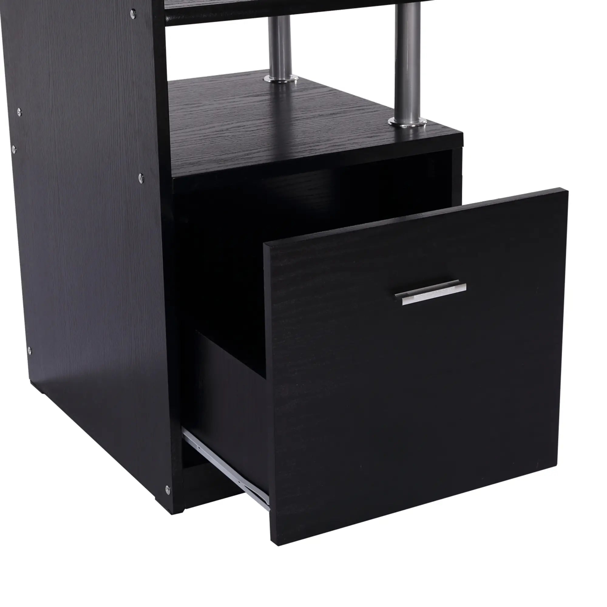 Wood Computer Desk With Storage Shelf, Black Computer Desks at Gallery Canada
