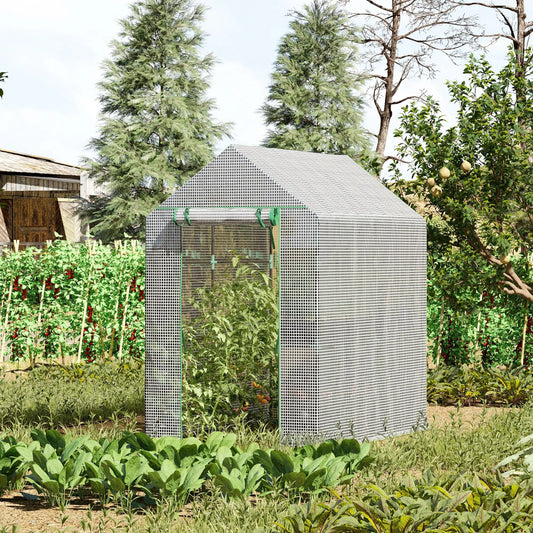 73" x 47" x 75" Walk-in Greenhouse, Portable Plant Growth House, White Walk In Greenhouses White, Green frame at Gallery Canada
