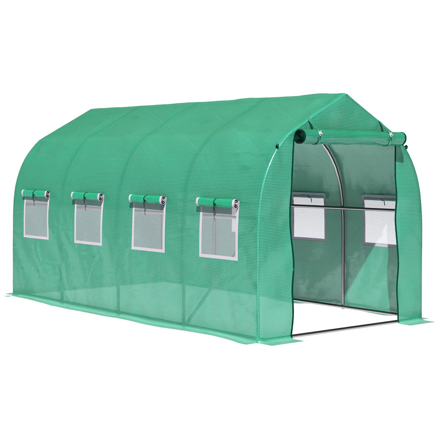13' x 6.5' x 6.5' Walk-In Greenhouse, Plant Grow Tent, Green Plastic Greenhouses Green at Gallery Canada