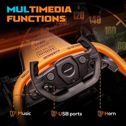 12V Electric Car For Kids, Suspension, Music, MP3, Remote Control, Orange Electric Toy Cars at Gallery Canada