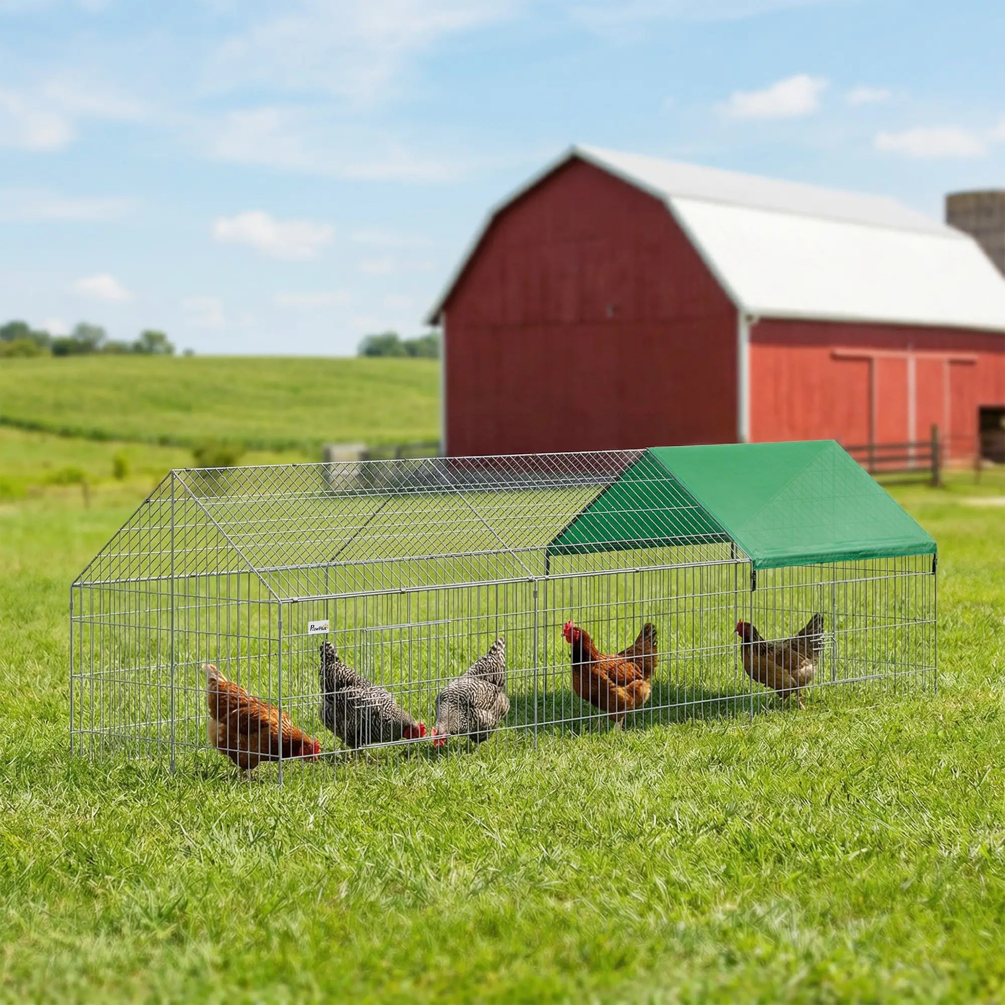 Metal Chicken Coop, UV-Resistant Cover, 106
