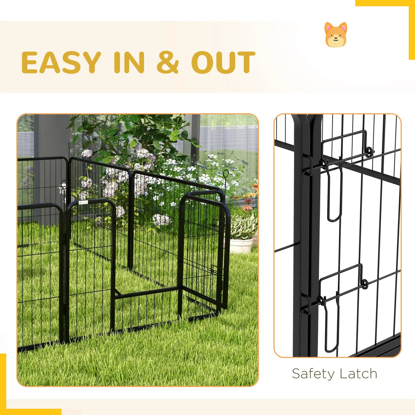8 Panel Dog Playpen, 23.5" Height, for Small Medium Dogs Houses, Kennels & Pens at Gallery Canada