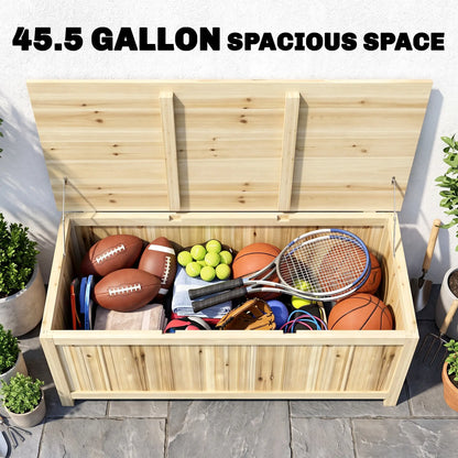 45 Gallon Wooden Storage Box, Patio Deck Box Bench, Natural Patio Storage Boxes at Gallery Canada