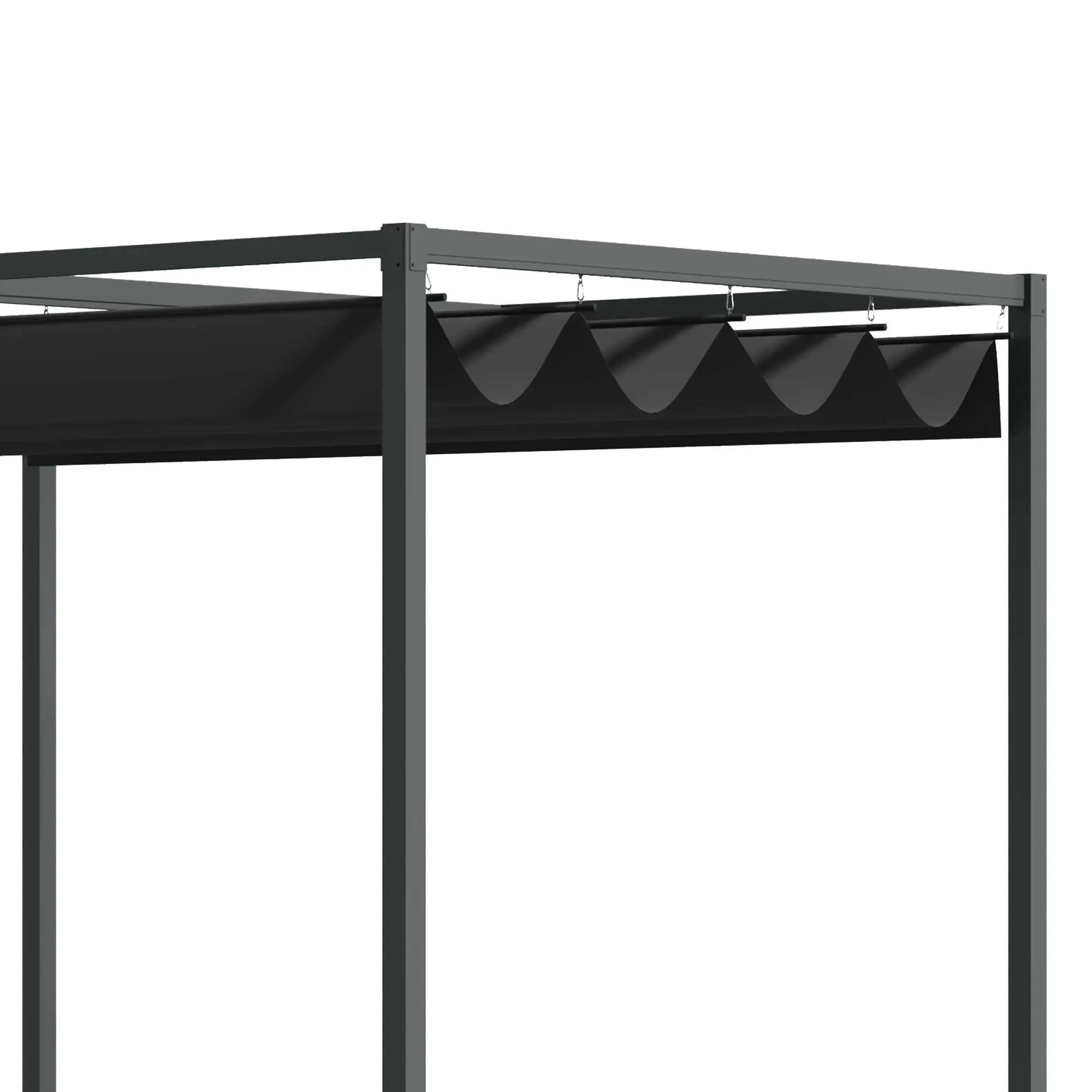 10' X 7' Patio Pergola With Retractable Canopy, Black Pergolas at Gallery Canada