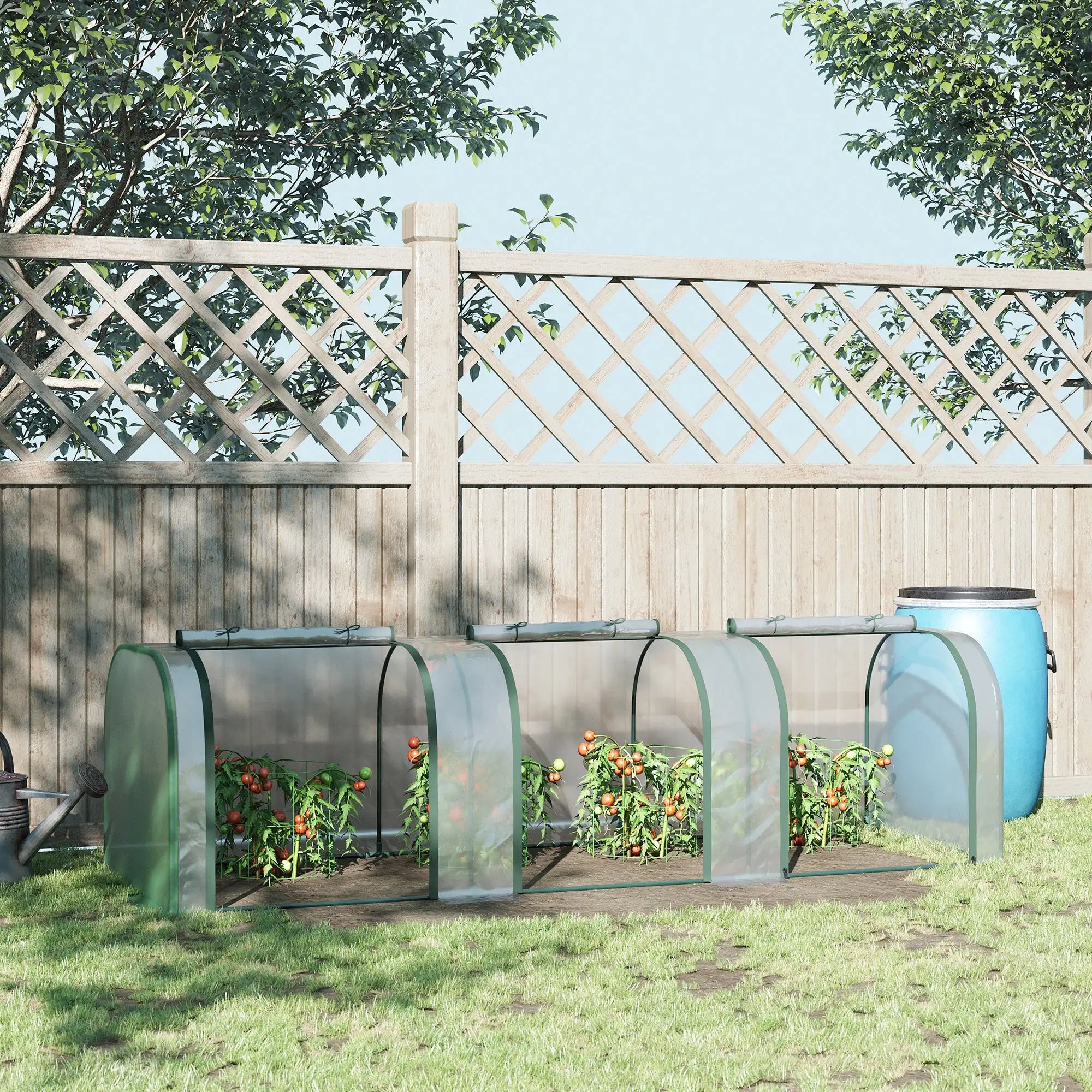 10' x 3' x 2.5' Mini Tunnel Greenhouse, 3 Zipped Doors, Clear Mini Greenhouses at Gallery Canada