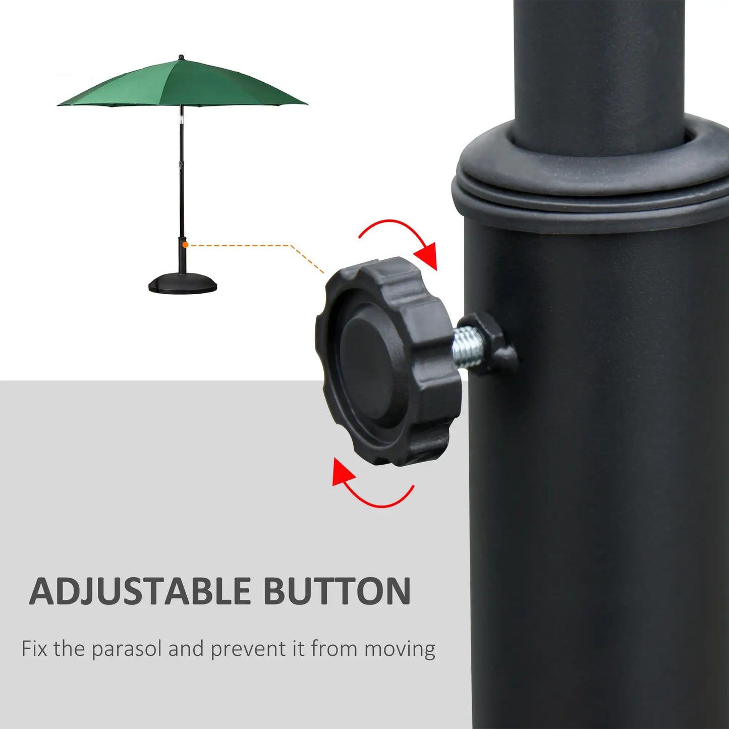 55 lbs Cement Umbrella Base, 20" Heavy Duty Round Stand, Black Umbrella Bases at Gallery Canada