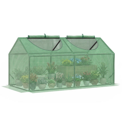 47" x 24" x 24" Portable Mini Greenhouse, Steel Frame, PE Cover, Green Mini Greenhouses Green at Gallery Canada