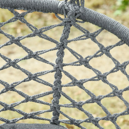 Patio Hammock Chair 2 Seat, Hanging Rope Hammock Swing Chair with Metal Frame and Cushion, Large Macrame Seat for Indoor and Outdoor 396 lbs Capacity, Dark Grey Hammock Swings at Gallery Canada