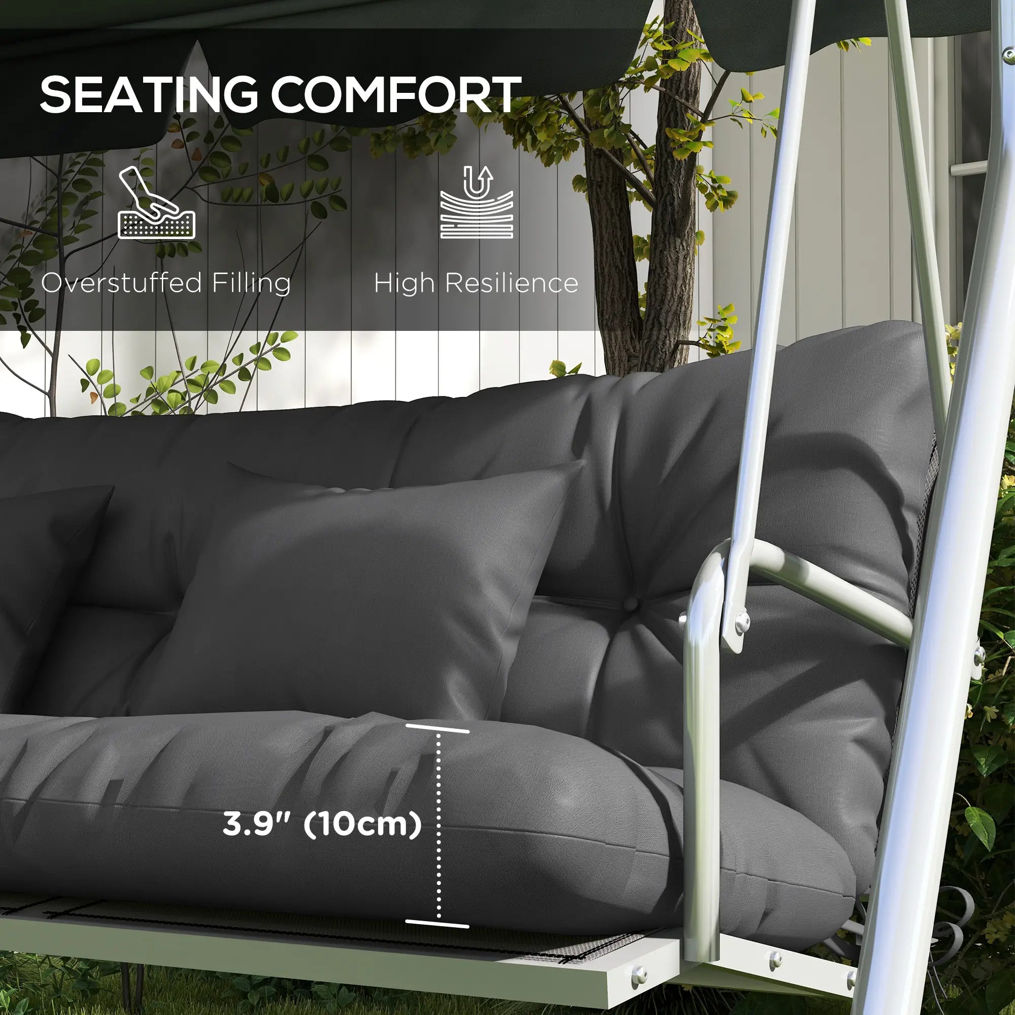 4-Piece Patio Chair Cushion Set, Back and Seat Pillows, Grey Patio Chair Cushions at Gallery Canada