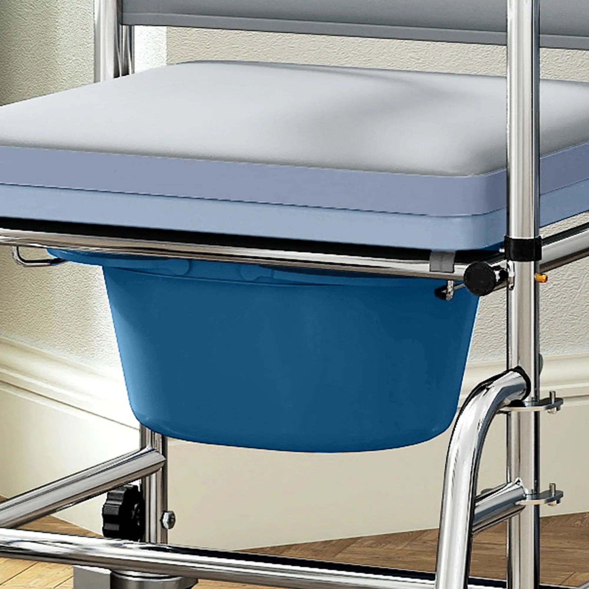 Rolling Shower Chair, Bedside Commode Wheelchair, 300 Lbs, Black Bath Chairs at Gallery Canada