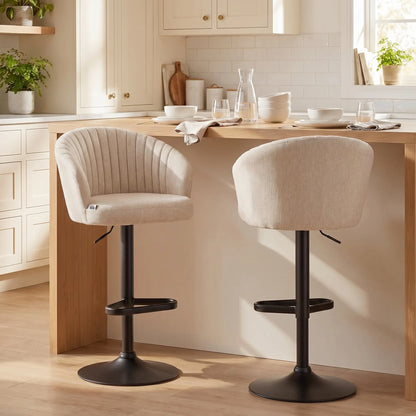 Swivel Counter Height Barstools Set of 2, Adjustable Height, Beige Bar Stools at Gallery Canada