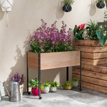 Wooden Elevated Planter Box, Raised Garden Bed, Wheels, Metal Legs Raised Garden Beds at Gallery Canada