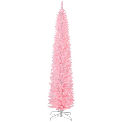 7.5ft Christmas Tree with Colorful DIY LEDs, Hinged Pencil, Remote, Timer, White, Colorful Pencil Christmas Trees White at Gallery Canada