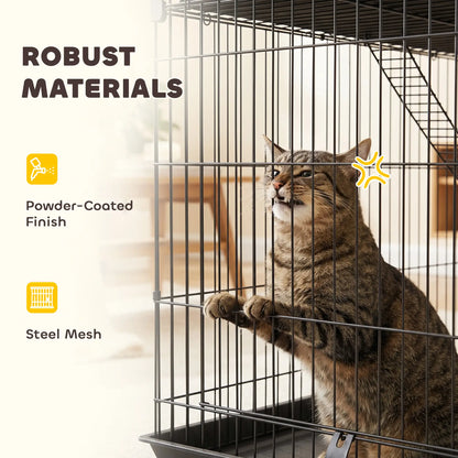 2-Tier Cat Cage Indoor, Detachable Metal Wire Kennel with Hammock, Platform, Tray and Cushion for 1-2 Kittens Cat Houses at Gallery Canada