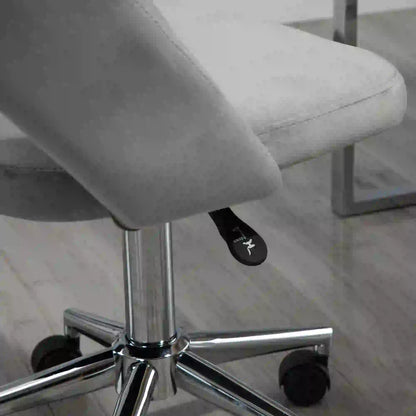 Velvet Swivel Office Chair, Scallop Back, Grey Task Chairs at Gallery Canada