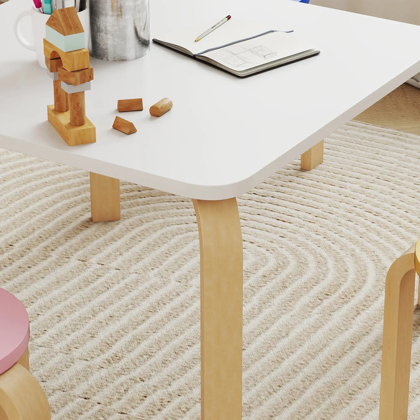 Kids Table and Chair Set, 5-Piece Children Furniture Kids Table Sets at Gallery Canada