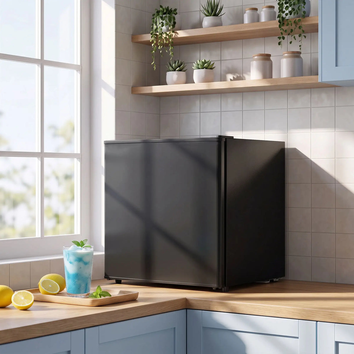 1.62 Cu Ft Single Door Mini Fridge With Freezer, Black Small Kitchen Appliances at Gallery Canada