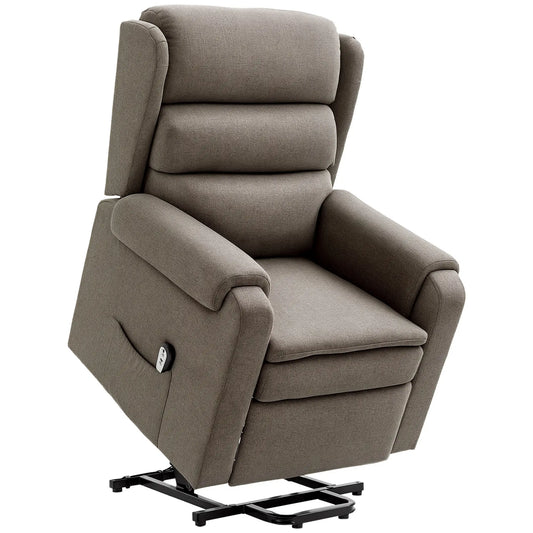 Power Lift Recliner Chair, Remote Control, Footrest, Side Pockets, Brown Electric Power Lift Chairs Brown at Gallery Canada