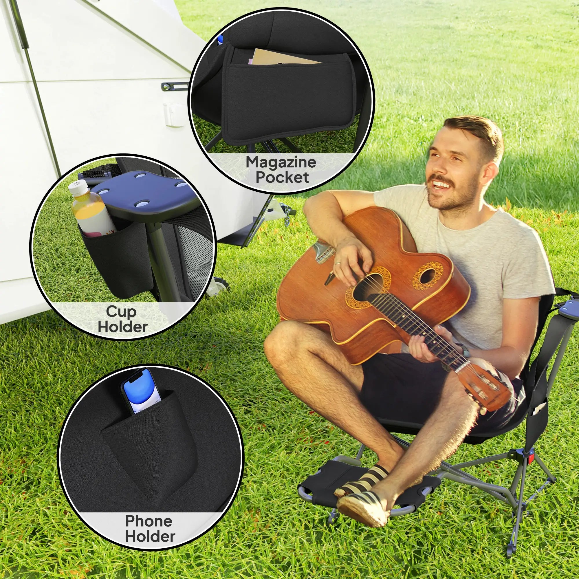 Hammock Camping Chair Set of 2, Adjustable Back, Cup Holder, Padded Seat Picnic Tables & Camping Chairs at Gallery Canada