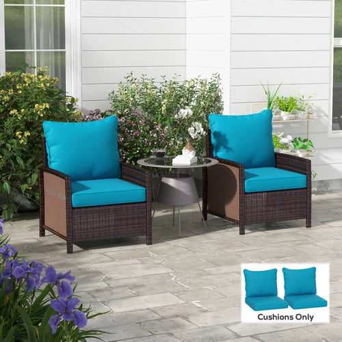 4-Piece Seat Cushion Pillows, Patio Chair Cushions Set, Turquoise