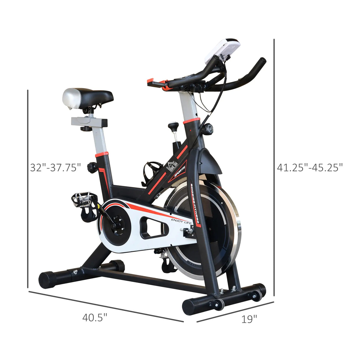 Upright Stationary Exercise Bike, Adjustable Resistance, LCD Monitor, Black Exercise & Stationary Bikes at Gallery Canada