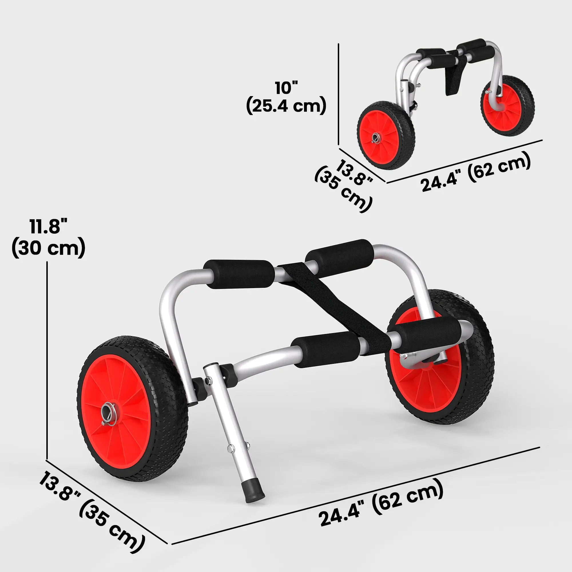 Kayak Cart Foldable Canoe Trolley, 10'' Solid Tires, Aluminum Kayak Carts at Gallery Canada