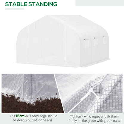 11.5'x9.8'x6.6' Portable Walk-In Greenhouse, White Tunnel Greenhouses at Gallery Canada