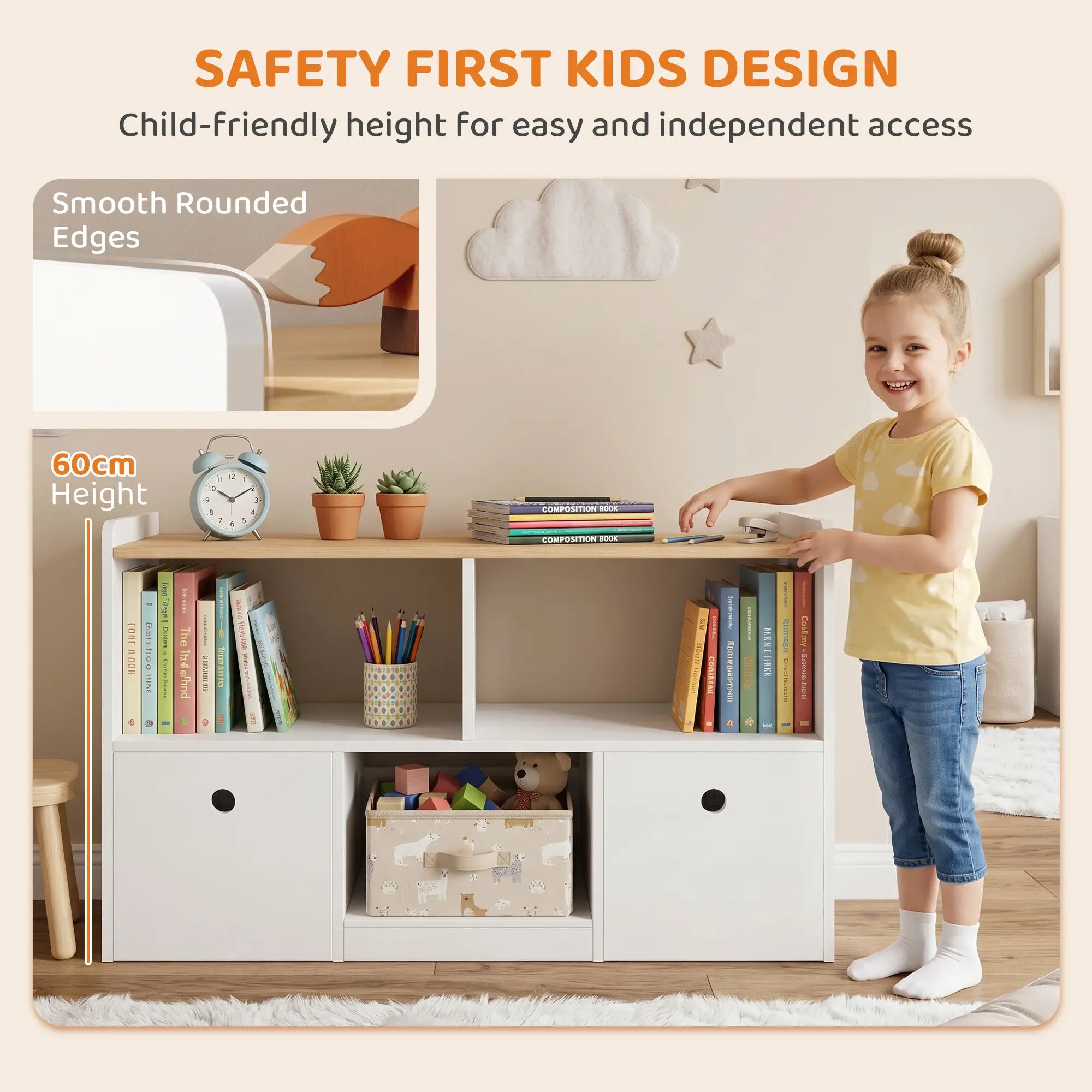 Toy Storage Organizer, 2 Drawers 3 Cubbies, White Baby & Kids Storage at Gallery Canada