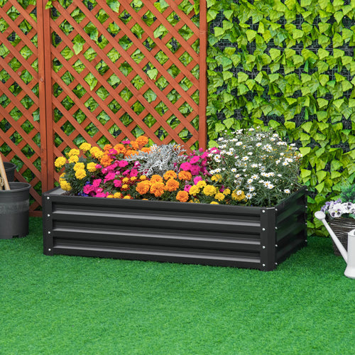 Galvanized Raised Garden Bed, Outdoor Planter Box, 4' x 2' x 1', Grey