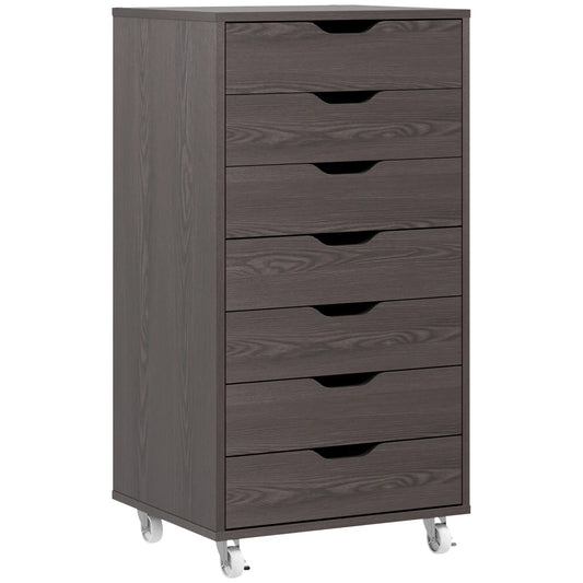 7-Drawer Vertical File Cabinet, 18.7"x15.6"x35.4", Wood Grain, Grey Office Cabinets & Cupboards Grey Wood Grain at Gallery Canada