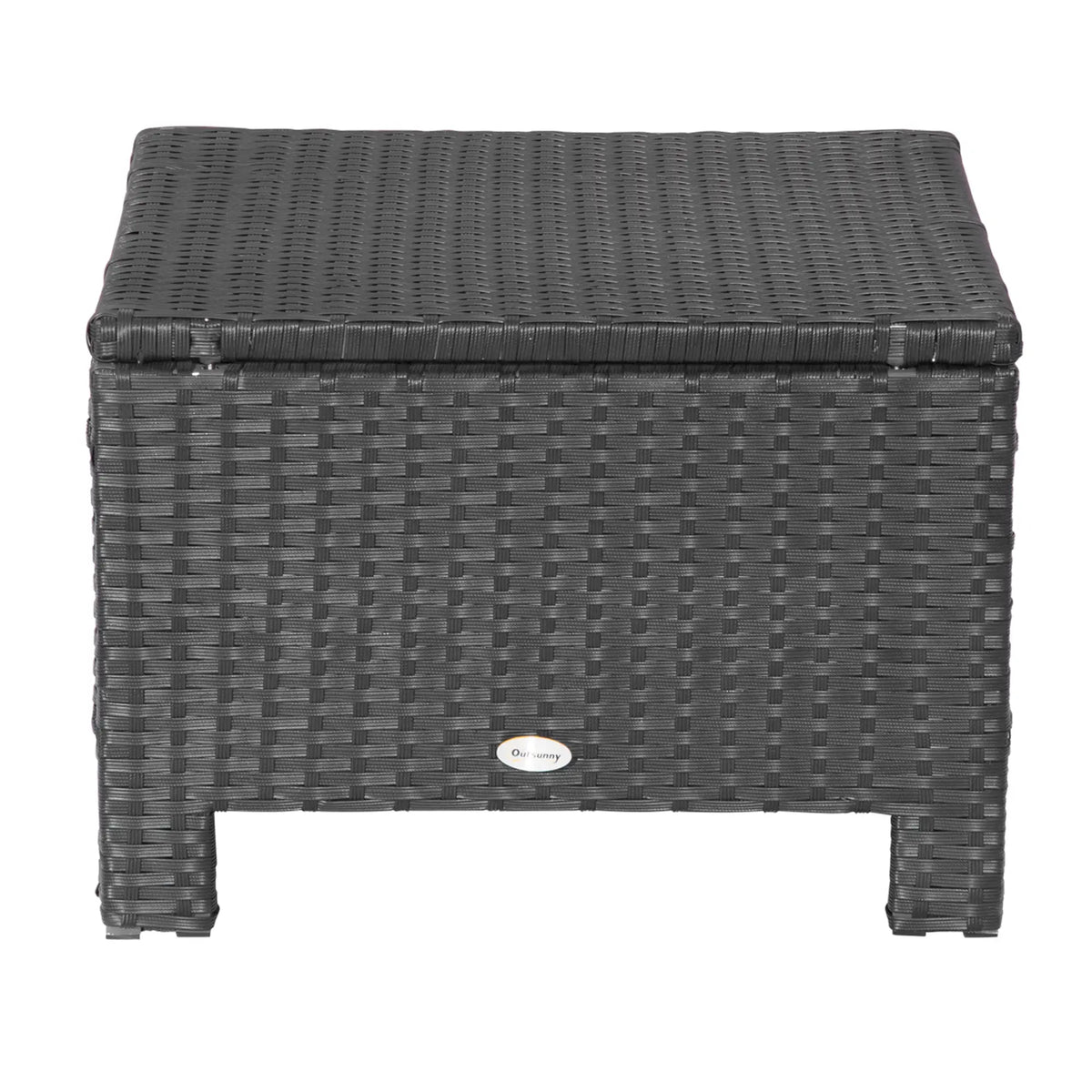 Patio Rattan Ottoman With Cushion, Outdoor Wicker Footrest, Metal Frame, White Patio Furniture Sets at Gallery Canada