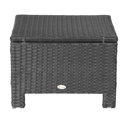 Patio Rattan Ottoman With Cushion, Outdoor Wicker Footrest, Metal Frame, White Patio Furniture Sets at Gallery Canada