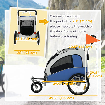 2 In 1 Dog Bike Trailer, Foldable Pet Stroller, Light Grey Dog Bike Trailers & Strollers at Gallery Canada