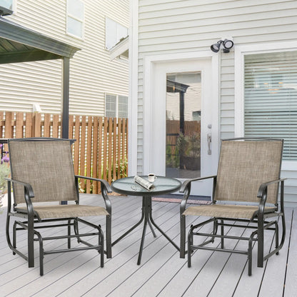 2 Outdoor Glider Chairs, 2 Person, Breathable Mesh, Steel Frame, Dark Brown Outdoor Rocking Chairs at Gallery Canada