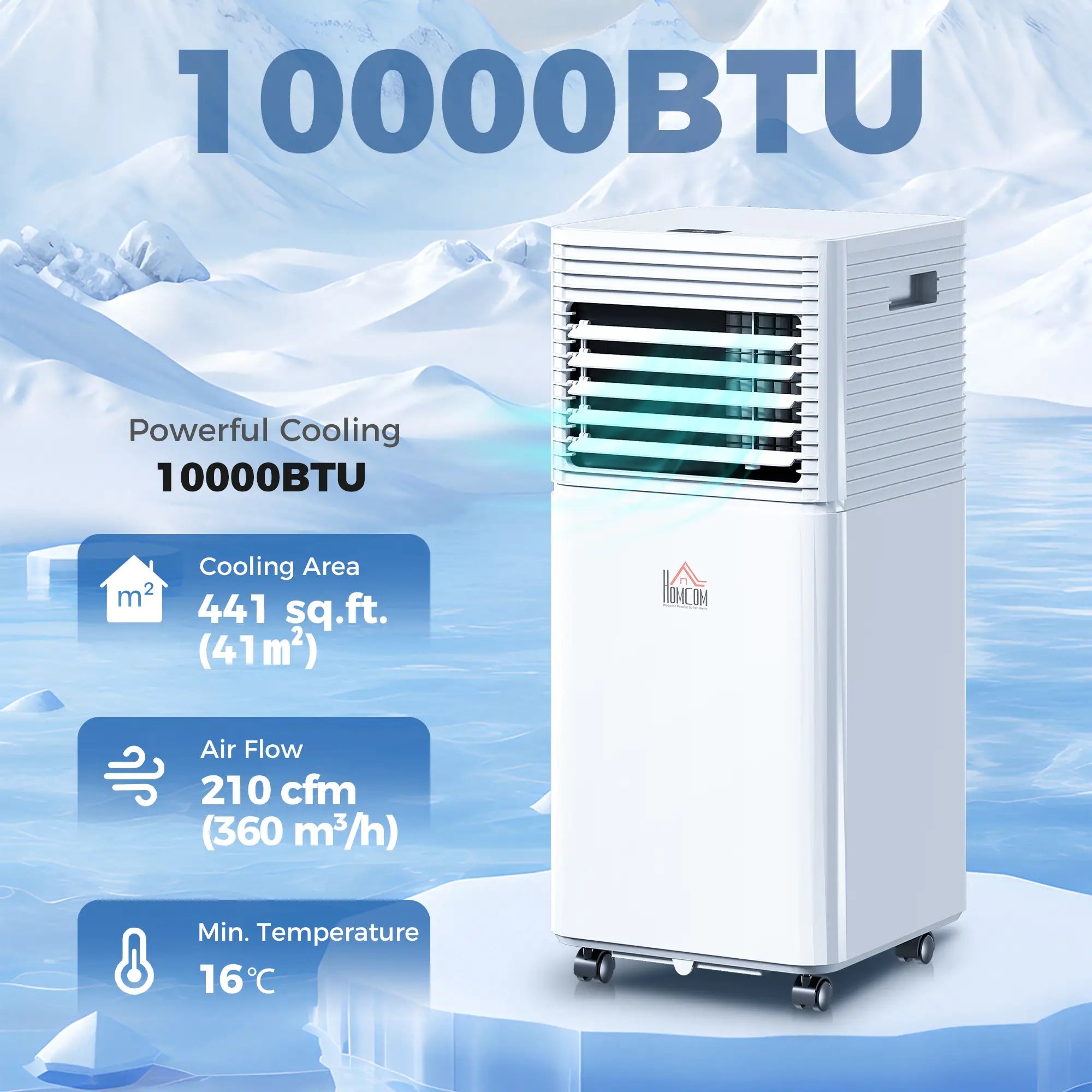 10000 BTU Portable Air Conditioner, Fan, Dehumidifier, Remote, 24H Timer, White Air Conditioner at Gallery Canada