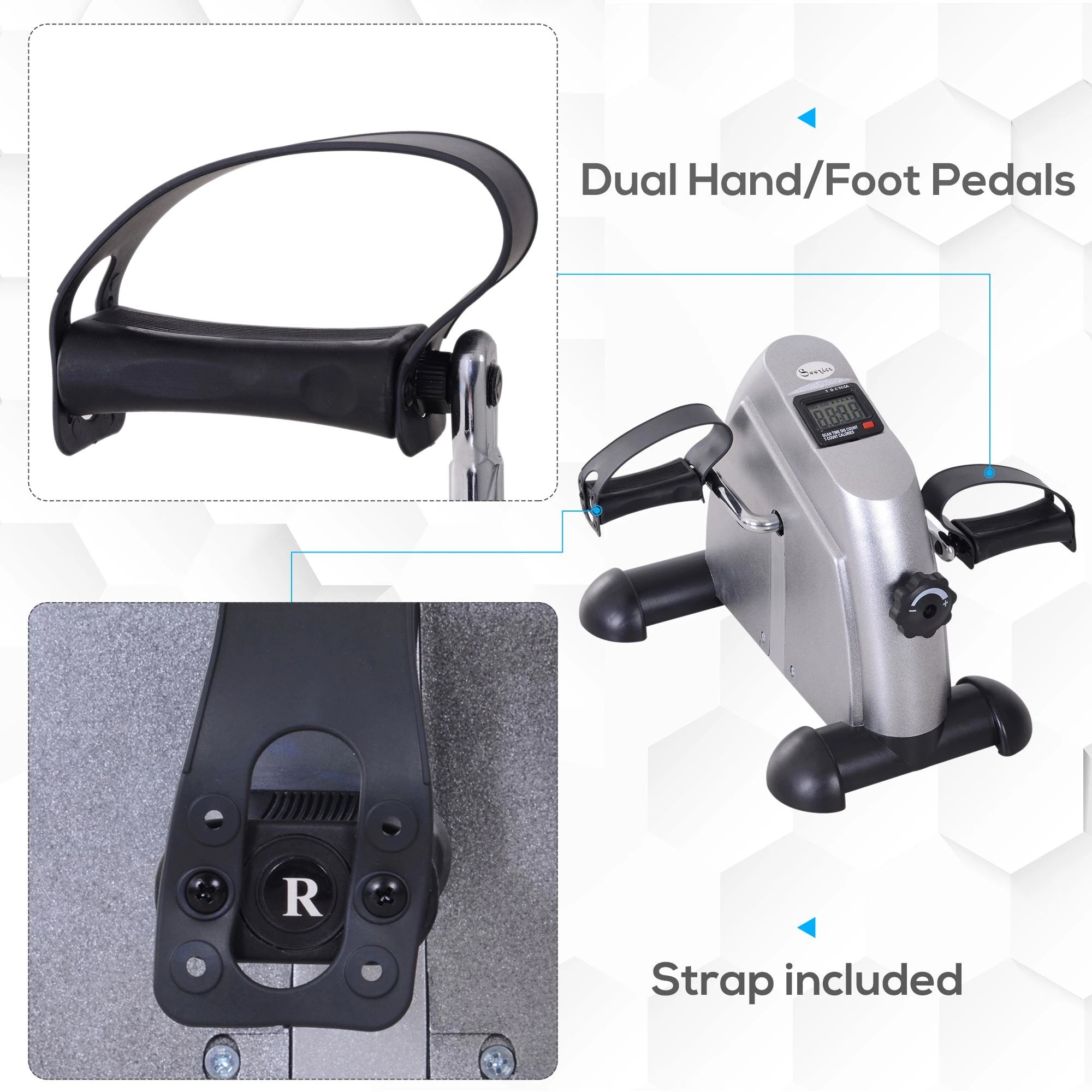 Portable Mini Pedal Exercise Bike, LCD Display, Silver Exercise & Stationary Bikes at Gallery Canada