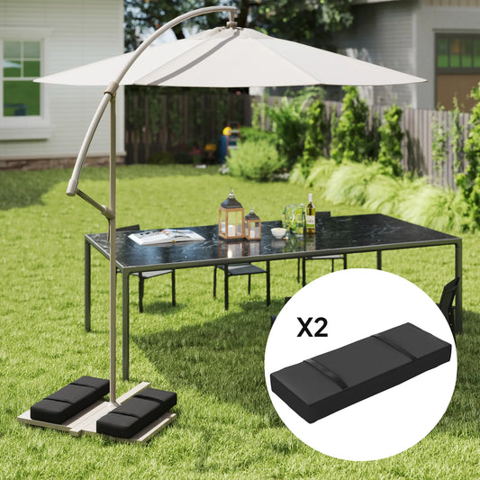 2PCS Patio Umbrella Base Weight Bag, 33 lbs, Black Umbrella Bases Black at Gallery Canada