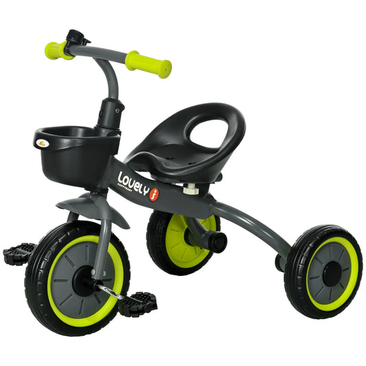 Toddler Tricycle for 2-5 Year Olds, Adjustable Seat, Basket, Bell, Black Tricycles for Kids Black at Gallery Canada