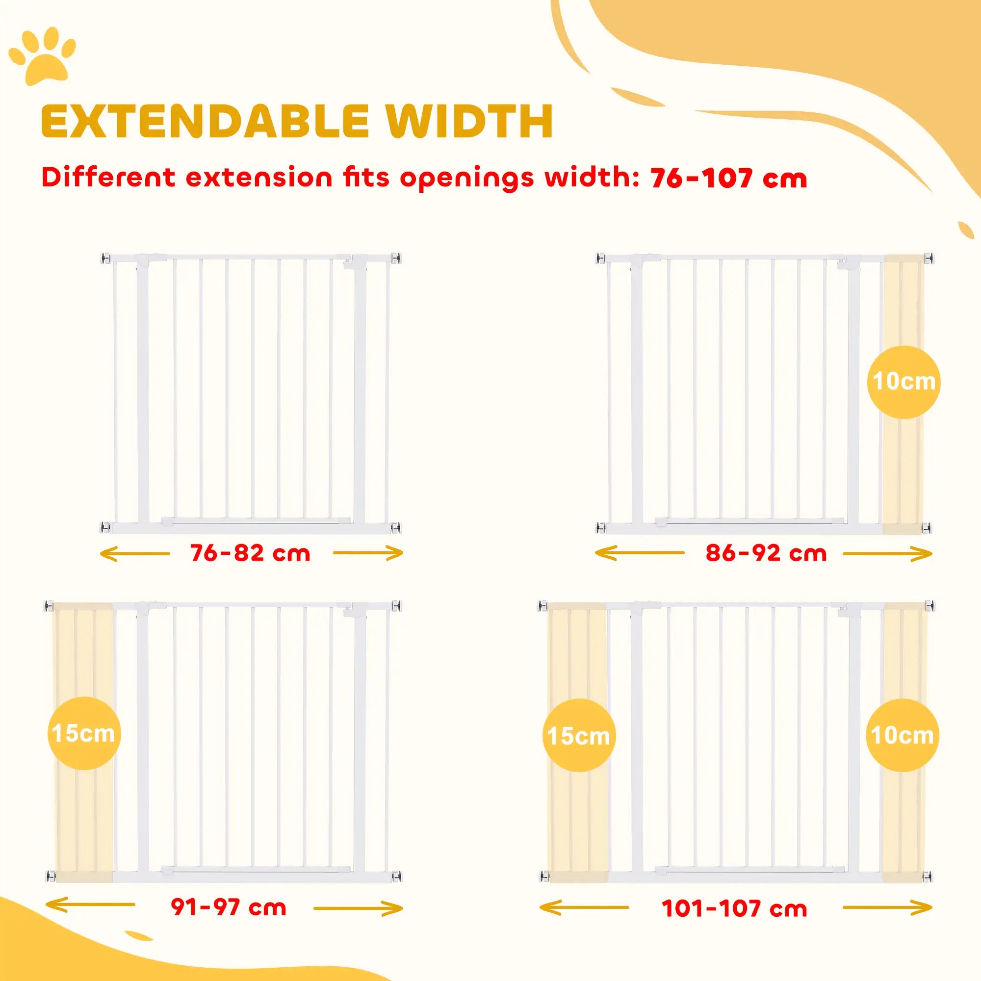 Pressure Fit Dog Gate, 29.9''-42.1'' Width, White Houses, Kennels & Pens at Gallery Canada