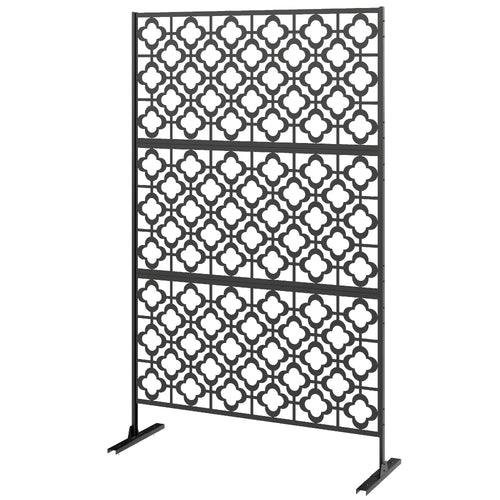 Metal Outdoor Privacy Screen, Freestanding Divider, 78