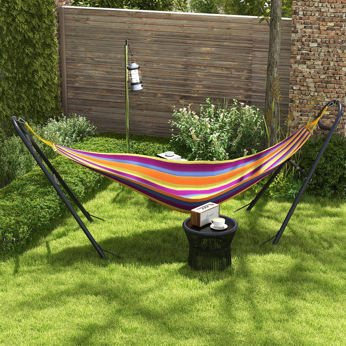 10.3Ft Adjustable Hammock Stand, Fits 9-14Ft, 450Lbs, Black Hammock Stands at Gallery Canada