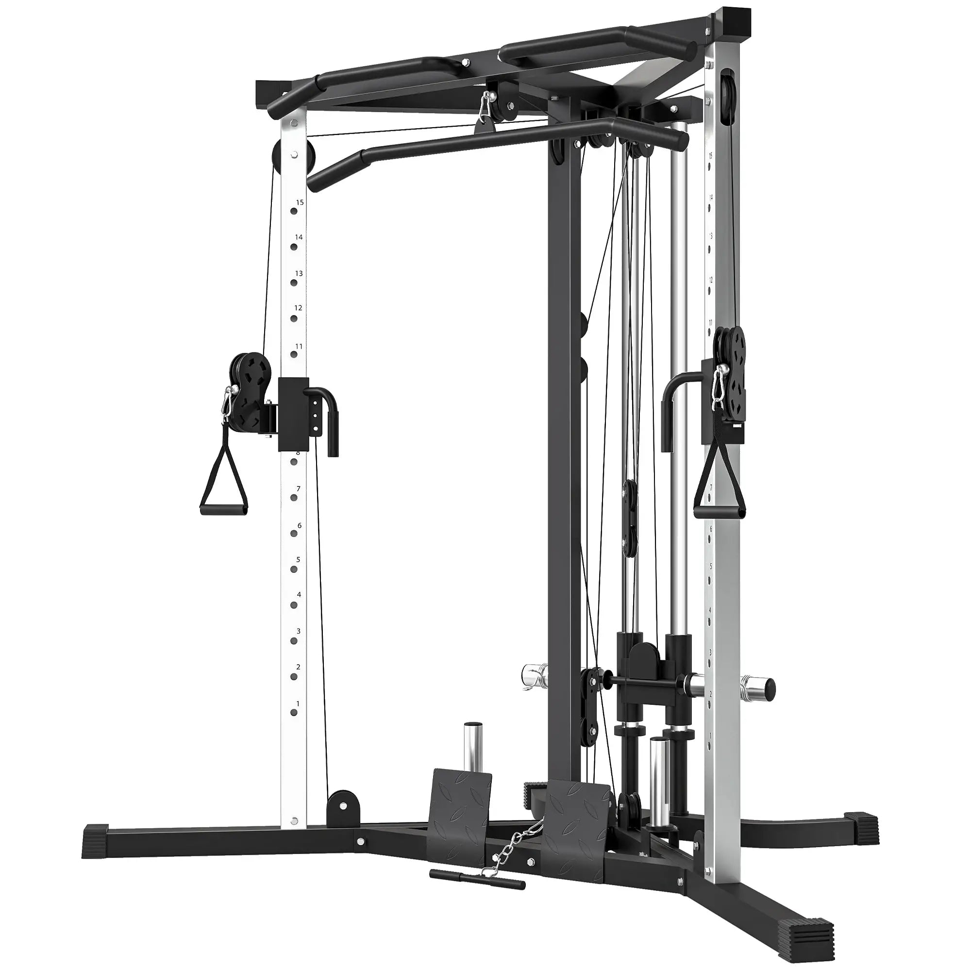Multifunctional Home Gym, Pull Up Bar, 15-Position Adjustable Power Towers Black at Gallery Canada