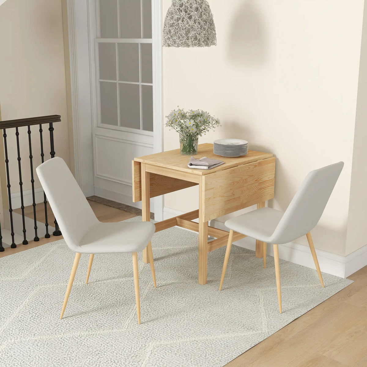 Solid Wood Kitchen Table, Farmhouse Drop Leaf, Folding Dining Table, Nature Wood Dining Tables at Gallery Canada